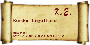 Kender Engelhard névjegykártya